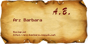 Arz Barbara névjegykártya