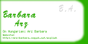 barbara arz business card